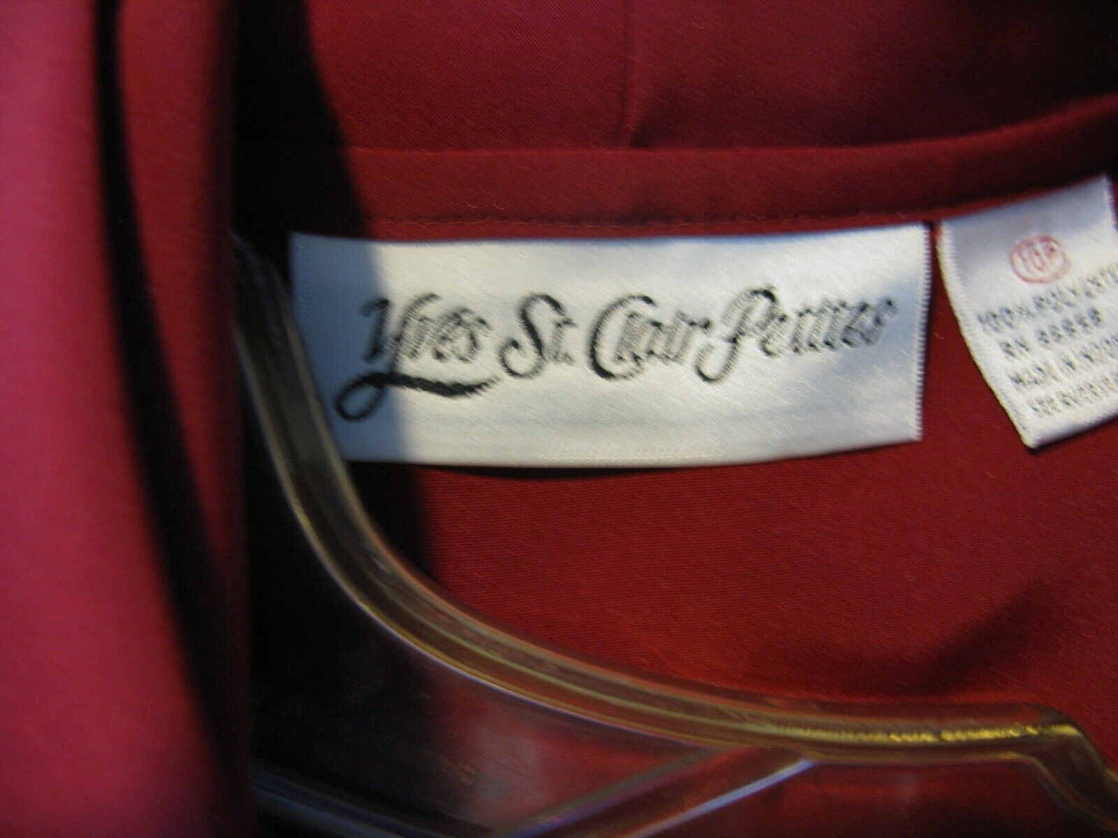 SAINT LAURENT Camicia a maniche corte Yves St. Clair Petities rossa poliestere abbottonata 10 P