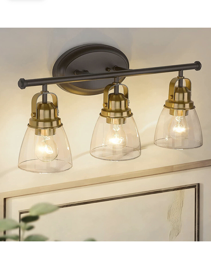 zeyu 3-Light Vanity Light Fixtures, Modern Farmhouse Bathroom