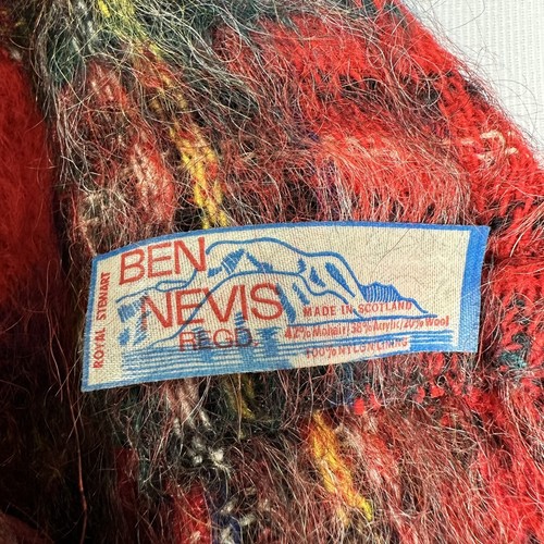 Ben Nevis Jenners Mohair Blend Red Plaid Pullover 3/4 Slv Jacket w/Tie Scotland - Picture 16 of 20
