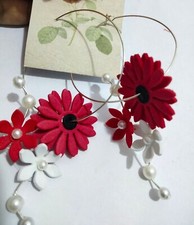 Fashion Flower Shape Drop Dangle Hoop Women Jewelry Wedding Earrings Gifts