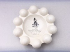UNIQUE GOLFBALL STYLE ASHTRAY OR DISH WITH GOLFERS PRAYER OLDER