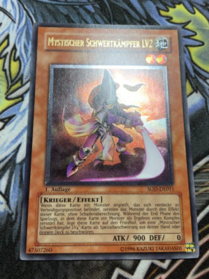Mystischer Schwertkämpfer LV2 SOD-DE011 Ultimate Rare 1. Auflage -NEAR MINT