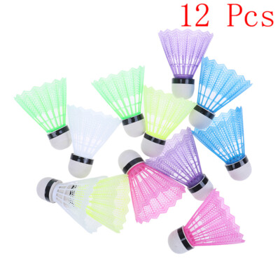 12 Stück bunte Kunststoff Badminton Ball Federbälle Sport Training Sport G ~RSYR