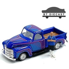 Johnny Lightning Low Riders 1950 Chevrolet Pickup 164 With Figure Blue Jlcp7457