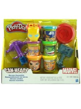 Juego de montaje de cabezas de lata Play-Doh Marvel Hulk Capitán América Thor Iron Man Nuevo