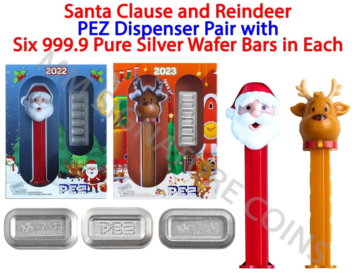 Santa Claus and Reindeer PEZ Dispenser Pair PAMP Suisse each w