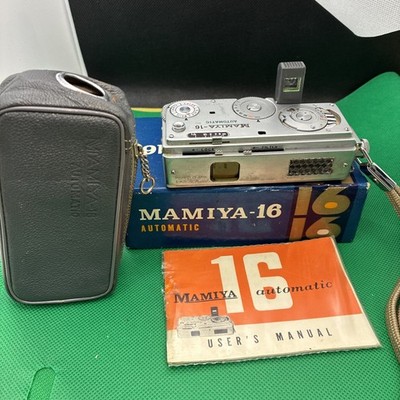 MAMIYA-16 16ミリ フィルムカメラ Vintage Mamiya 16 Automatic Spy Camera W/Case & Part Of Box