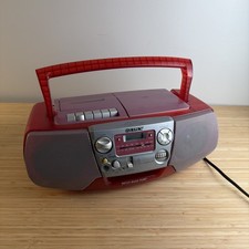 Vintage Sony CFD-V177 Mega Bass Boom Box Transparent Red Rare 90s TESTED