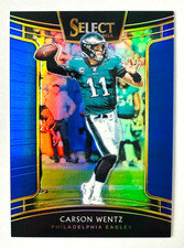 2018 Panini Select Carson Wentz BLUE Prizm Card SP #/175 Concourse Eagles Star!