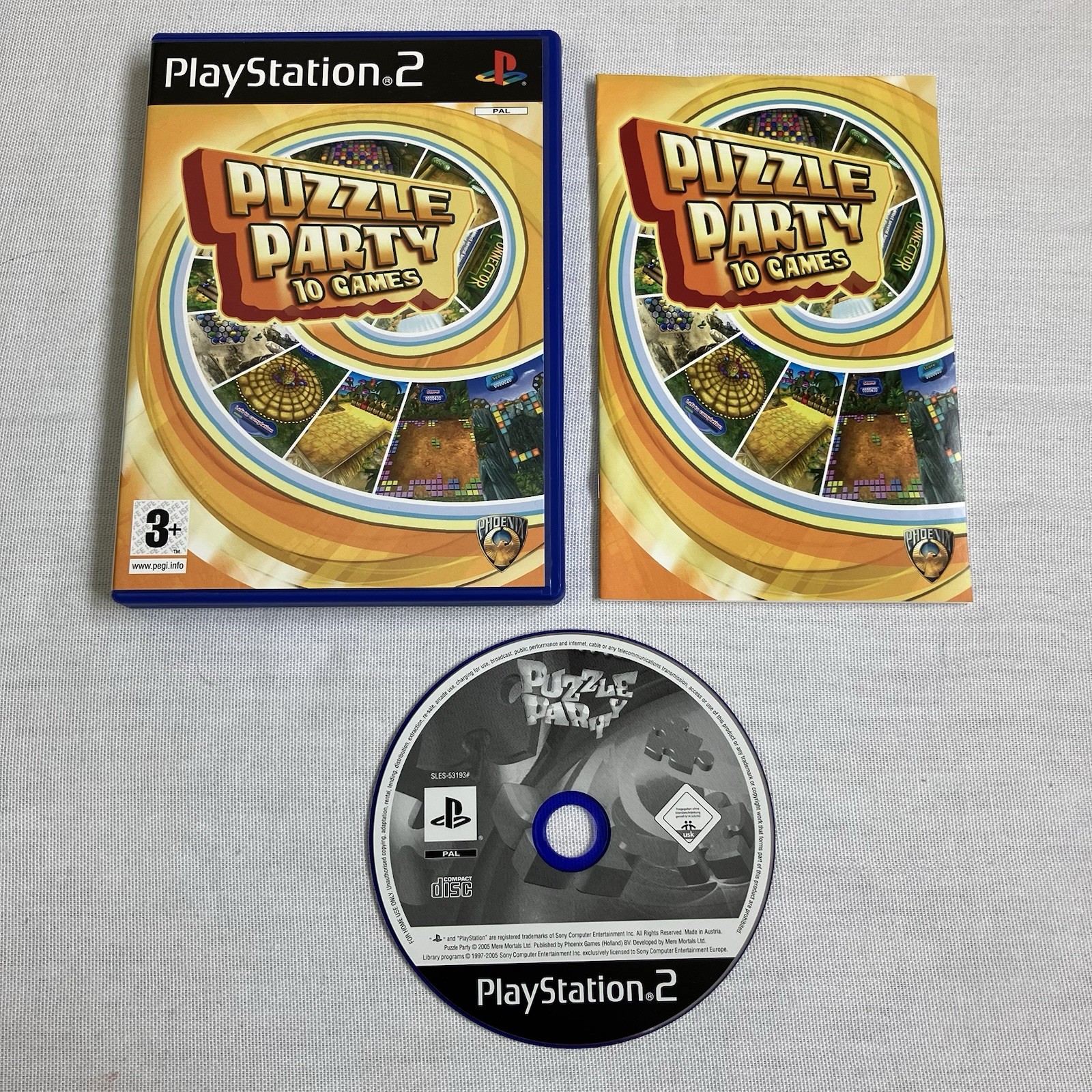 Puzzle Party: 10 juegos Sony PlayStation 2 PS2 con manual - Excelente estado