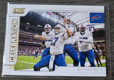 2020 Score Team Celebration Buffalo Bills, Josh Allen Gold Zone 21/50 #CE-7