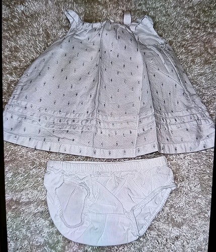 Cherokee Baby Girl Dress with Carter's Diaper Cover, EUC Size 0-3 Months