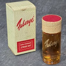 Vintage 1950's Full NOS Faberge Straw Hat Cologne Extraordinaire Perfume in Box