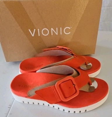 Vionic Uptown Marin Red Sandal Women's Size 5W 