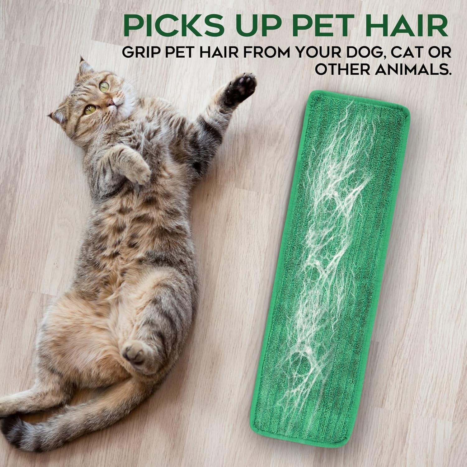 Matthew 18'' 36 Pcs Microfiber Mop Replacement Pads for Wet 36 Pack, Green 