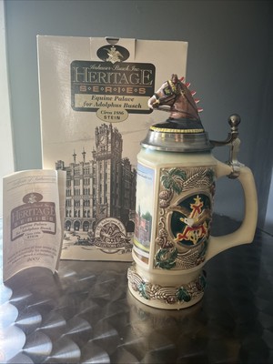 2001 ANHEUSER-BUSCH HERITAGE EQUINE PALACE FOR ADOLPHUS BUSCH STEIN 10 1/4'' COA
