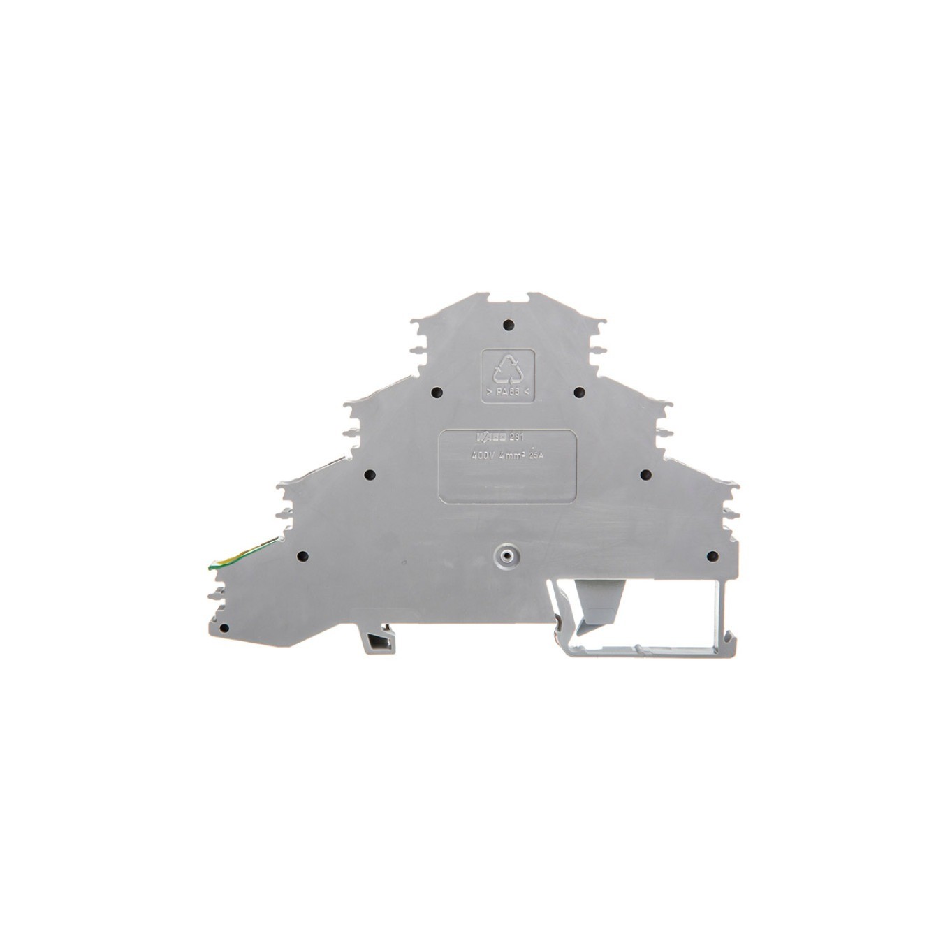 Rail Connector 4 Tier 4mm² L1 L2 L3 PE Grey 281-530