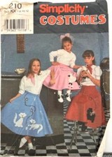 Simplicity Pattern 7210 - Girl's Circle Skirt Costume - Sizes 7, 8, 10  12 