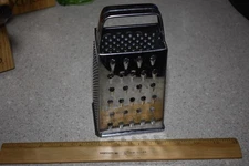 Bromwell 3419 7" Stainless Steel Box Grater 4 Sides Cheese Shredder USA Made