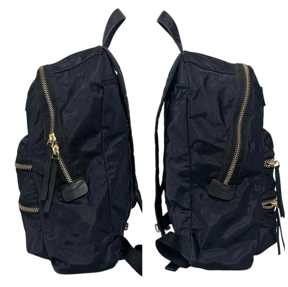 Mochila MARC By Marc Jacobs de nailon negra con cremalleras doradas y de cuero Foto 3 de 4