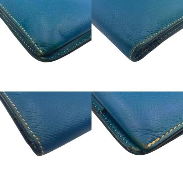 Hermes BeAn Classic Wallet Blue 17.5cm x 9cm x 1.5cm Silver JStamp US M thumbnail 4