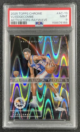 2025 Topps Chrome VJ Edgecombe Refractors RayWave (PSA 9)
