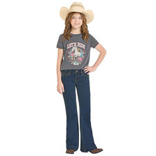 BG5MD08625 Rock  Roll Girls' Bootcut Jeans - Dark Wash NEW