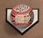 Willie Mays Signed ONL Baseball, VCBC SuperStats, Hand Painted, HOF, JSA LOA