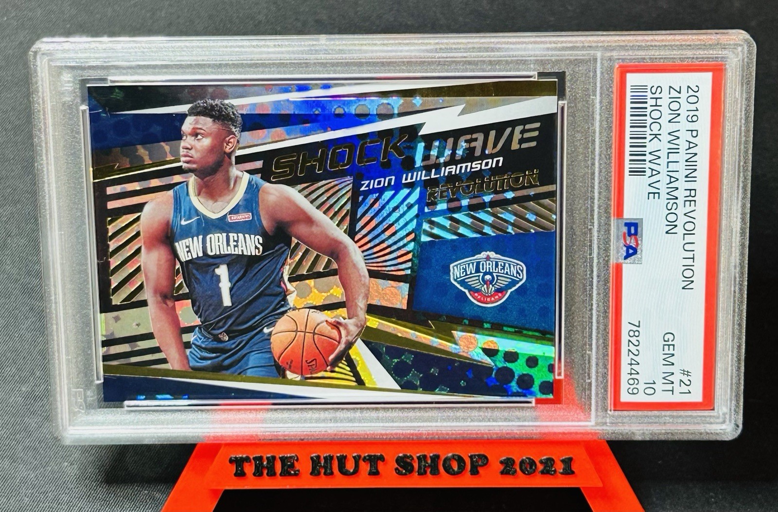 Zion Williamson 2019-20 Panini Revolution Shock Wave Rookie PSA 10 #21 Pelicans!