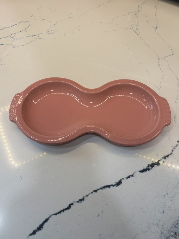10 in. Rose Fiesta USA Sugar Creamer  Plate Tray Pink Note Imperfection in Pic