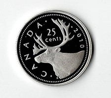 2010 CANADA 25 CENTS SILVER PROOF QUARTER - BU