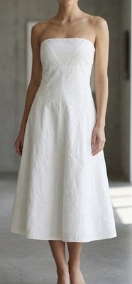 Jasper Conran White Appliqué Strapless Dress. Size 16. Elegant Classy Special