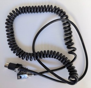 Genuine IBM Model M Keyboard Cable SDL to AT Connector Coiled Black Authentic
