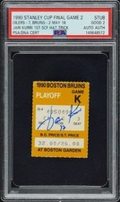 5/18/90 JARI KURRI 1st SCF HAT TRICK GM #2 SIGNED Ticket STUB OILERS GREAT *PSA*