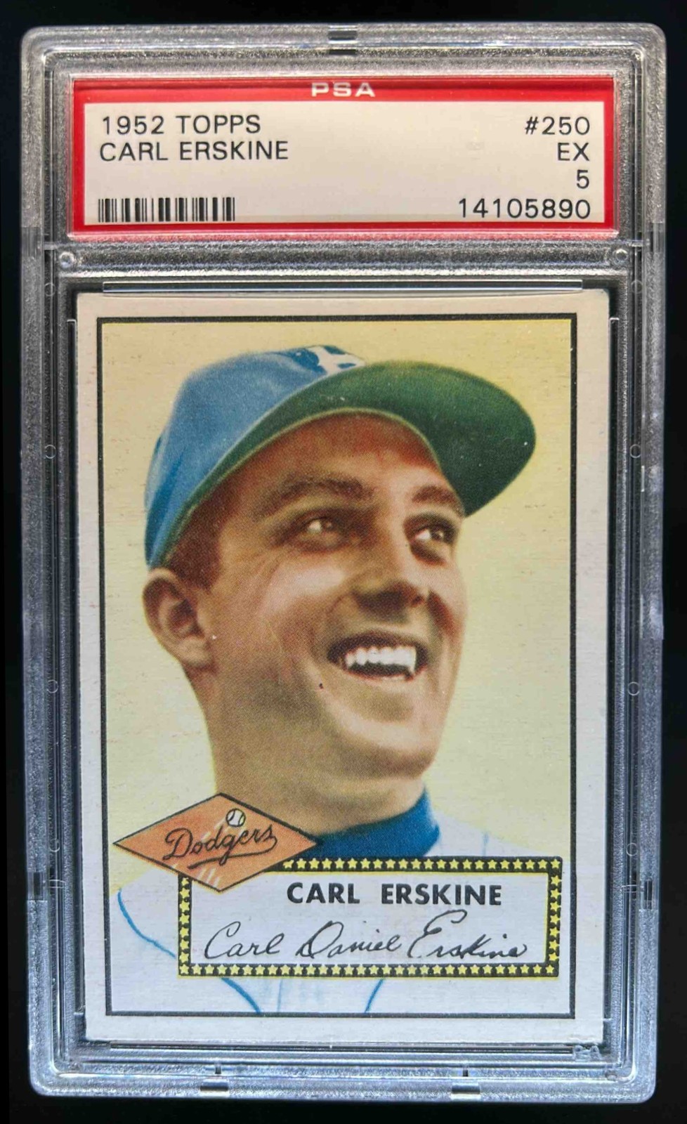 1952 Topps Carl Erskine #250 PSA 5