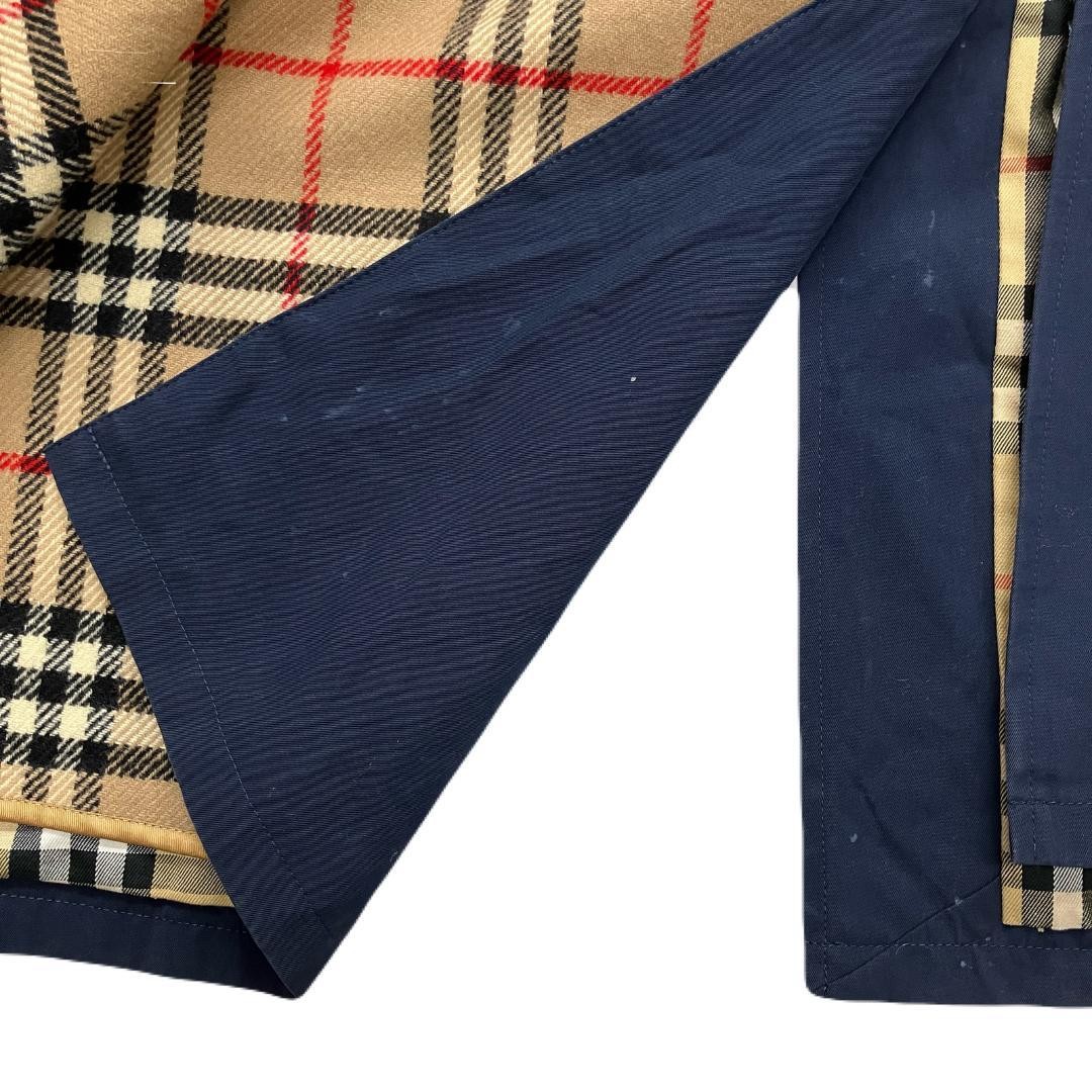 Burberry Vintage Sten Collar Coat Navy Cotton Nova Check Liner Size 40 For Women thumbnail 24