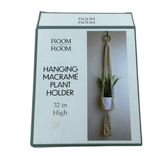 Macrame Hanging Plant Holder Rope 32 In Beige Room 2 Room Retro Boho Neutral