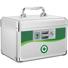 Medicine Lock Box First Aid Safe Storage Lockable Aluminum Portable Safe