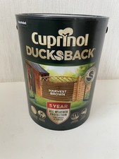 CUPRINOL ENTENRÜCKEN "ERNTE BRAUN" ZAUN/SCHUPPENFARBE 5 LITER GEÖFFNET/NICHT BENUTZT