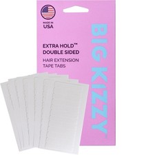 Big Kizzy Extra Hold Double Sided Hair Extension 72 Count (Pack of 1), Clear