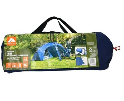 Ozark Trail 2 Person Tent with Oversized Vestibule, Blue New