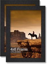 4x6 Picture Frame Set of 2 Black Light Weight Tabletop and Wall 4x6,