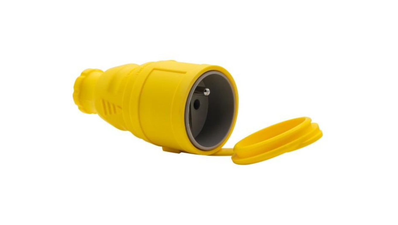 Nova 230V 16A IP44 Rubber Socket Yellow F6.0477