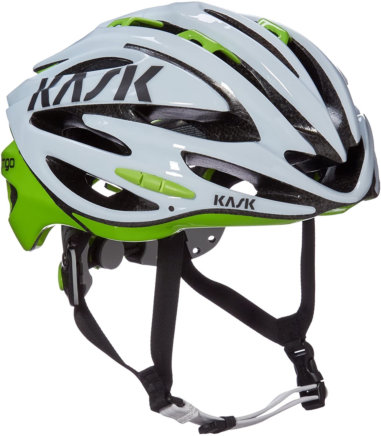 Casque Kask Vertigo 2.0 lime avec molette micrométrique et 24 aérations
