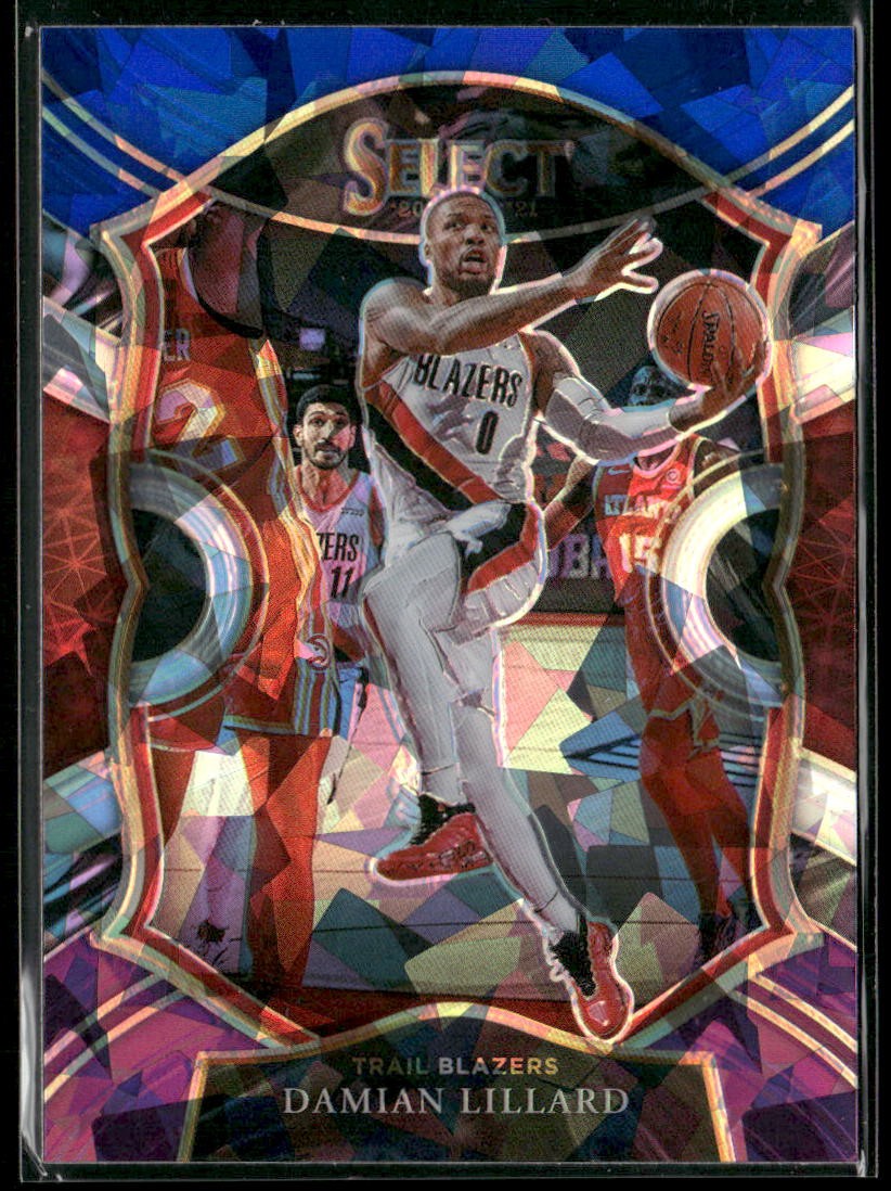 2020-21 Panini Select #24 Damian Lillard Disco Prizms