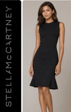 Stella McCartney  Black Sculpted Flounce Hem Dress- Size 42