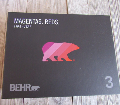 Behr Dynasty & Marquee One Coat Hide Paint Sample Fan Red Magentas #3