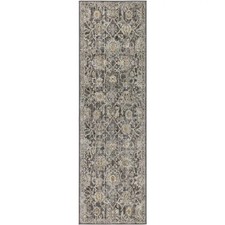 Nourison Oushak Home 2' x 6' Charcoal Vintage Indoor Rug