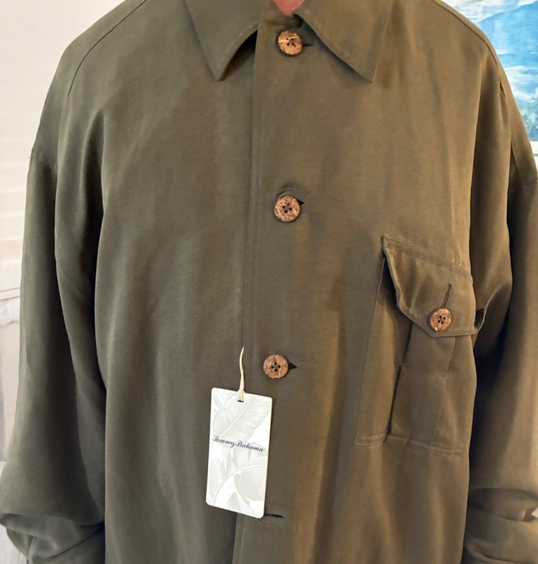 TOMMY BAHAMA MEN'S CAMP JACKET GREEN  LE NWT/XXL