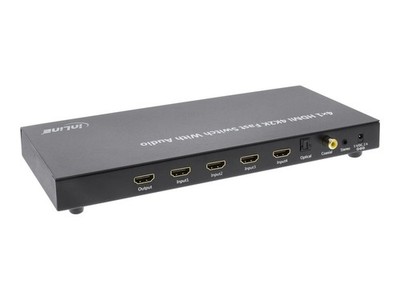 InLine HDMI Switch/Umschalter 4-fach 4Kx2K kompatibel mit Audio out